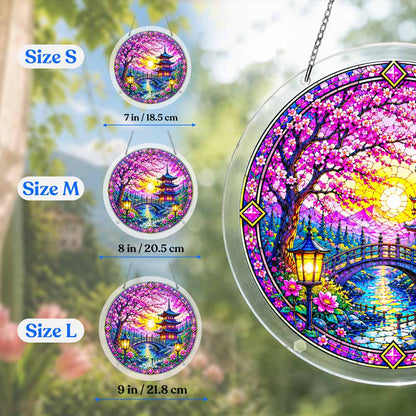 Acrylic Jigsaw Puzzle Suncatcher - Pagoda Garden