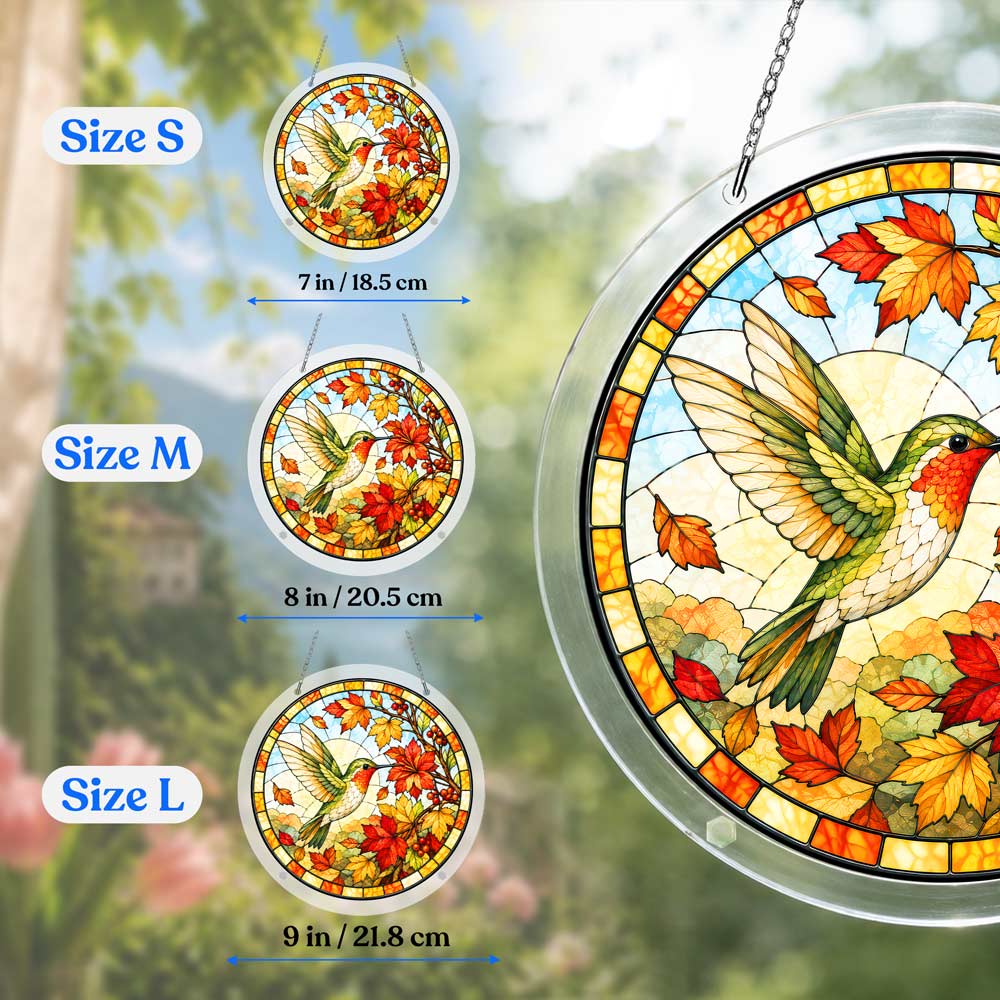 Acrylic Jigsaw Puzzle Suncatcher - Autumn Hummingbird