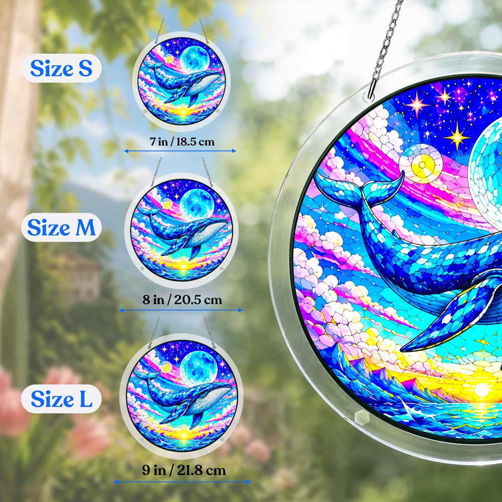 Acrylic Jigsaw Puzzle Suncatcher - Cosmic Whale