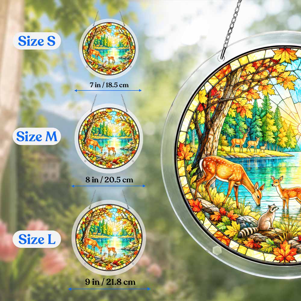 Acrylic Jigsaw Puzzle Suncatcher - Autumn Lake