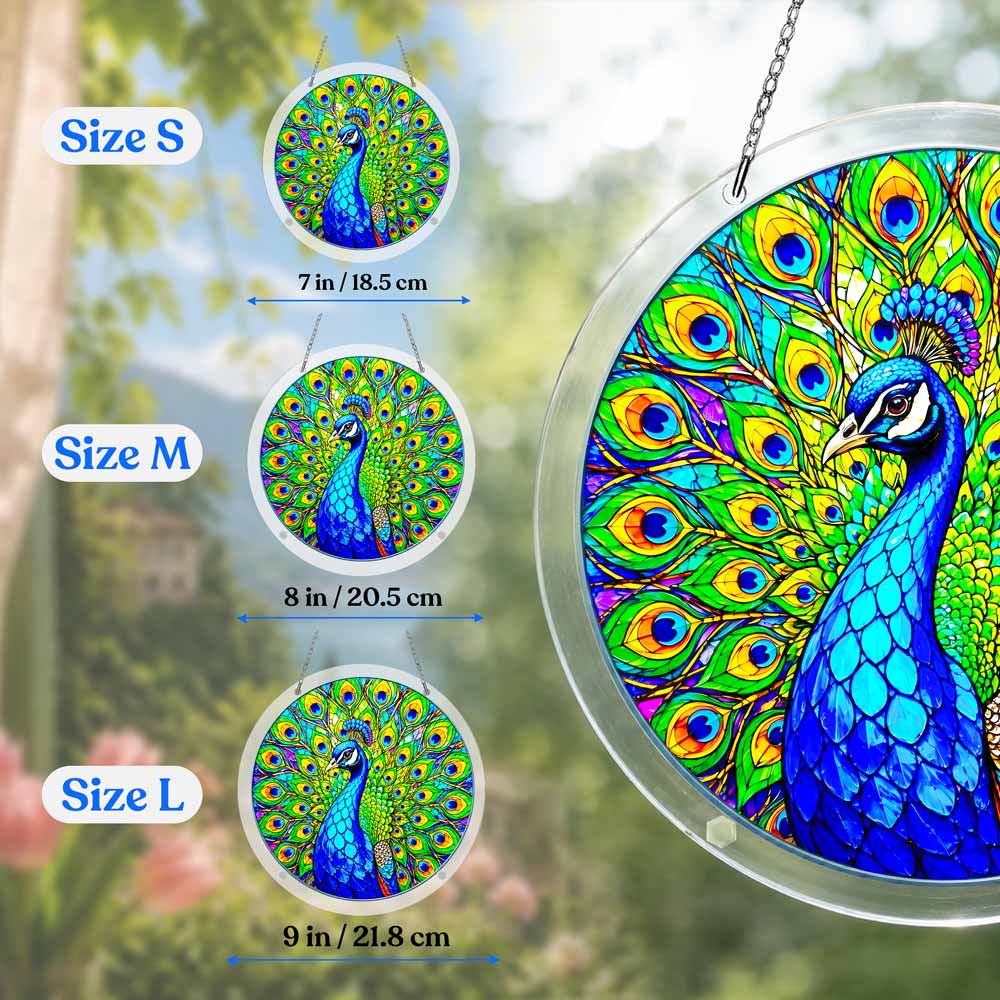 Acrylic Jigsaw Puzzle Suncatcher - Peacock Bloom