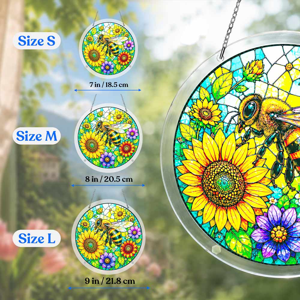 Acrylic Jigsaw Puzzle Suncatcher - Sunflower Bee