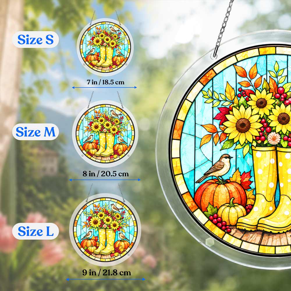 Acrylic Jigsaw Puzzle Suncatcher - Sunflower Boots