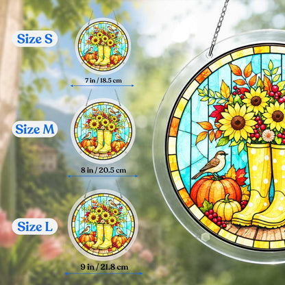 Acrylic Jigsaw Puzzle Suncatcher - Sunflower Boots