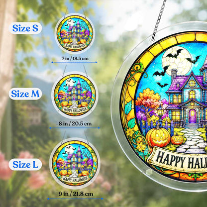 Acrylic Jigsaw Puzzle Suncatcher - Pumpkin Manor