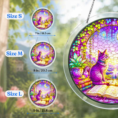 Acrylic Jigsaw Puzzle Suncatcher - Twilight Cat