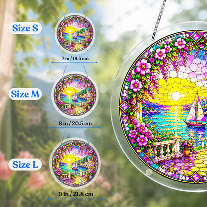 Acrylic Jigsaw Puzzle Suncatcher - Mediterranean Sunset