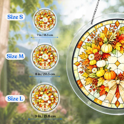 Acrylic Jigsaw Puzzle Suncatcher - Pumpkin Wreath