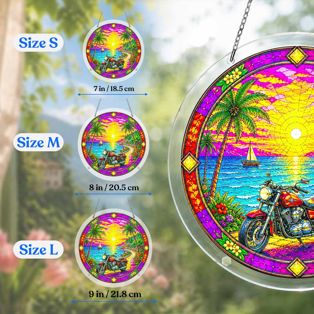 Acrylic Jigsaw Puzzle Suncatcher - Tropical Sunset Ride
