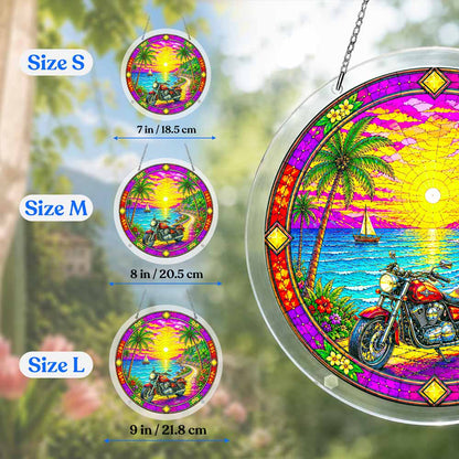 Acrylic Jigsaw Puzzle Suncatcher - Tropical Sunset Ride