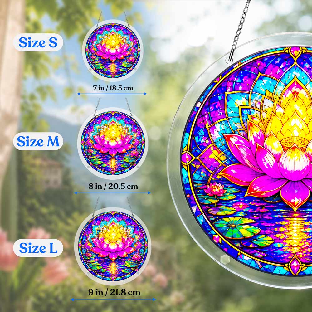 Acrylic Jigsaw Puzzle Suncatcher - Glowing Lotus