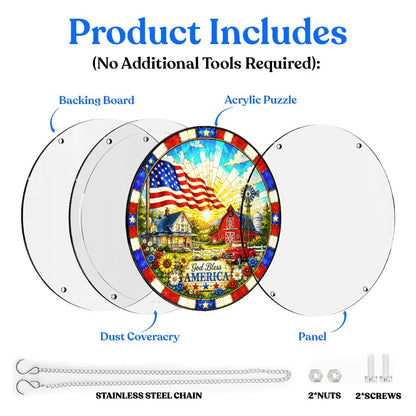 Acrylic Jigsaw Puzzle Suncatcher - Home of Freedom