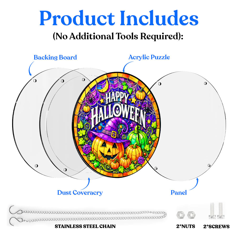 Acrylic Jigsaw Puzzle Suncatcher - Happy Halloween