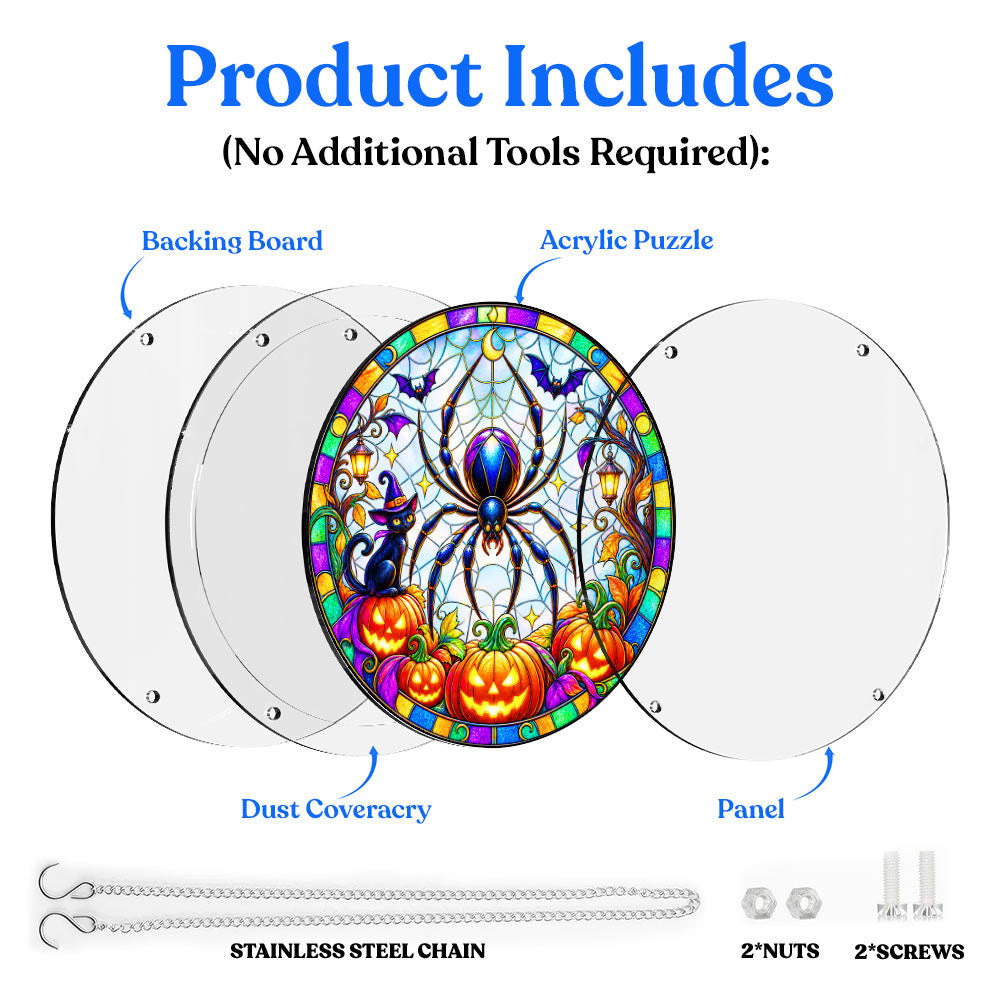 Acrylic Jigsaw Puzzle Suncatcher - Spooky Spider