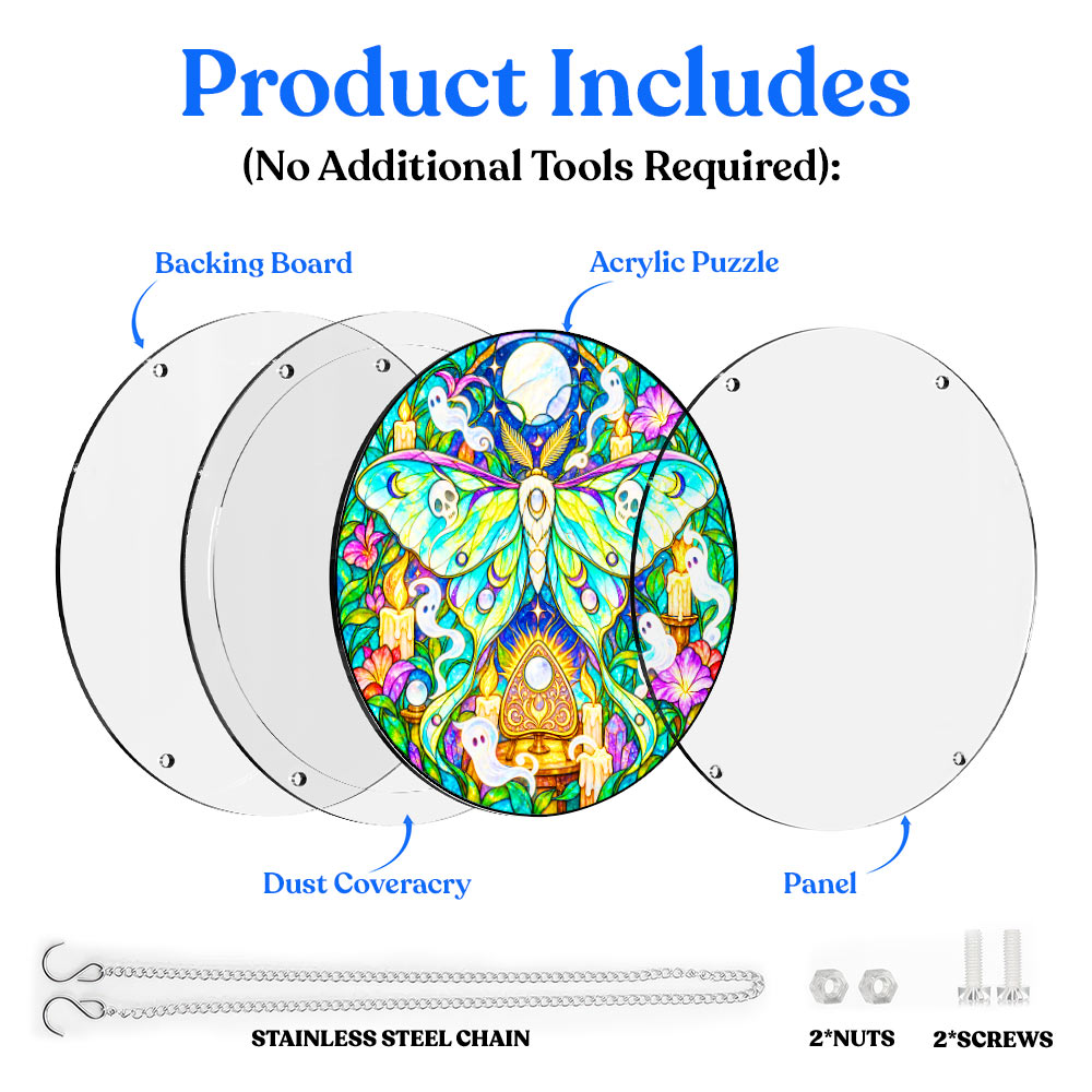Acrylic Jigsaw Puzzle Suncatcher - Spirit Moth