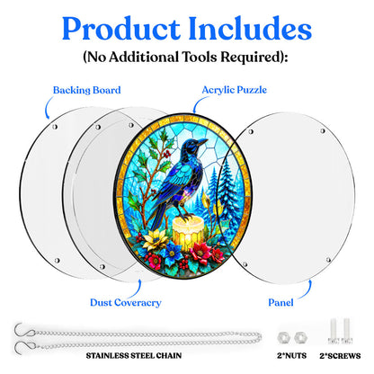 Acrylic Jigsaw Puzzle Suncatcher - Midnight Raven