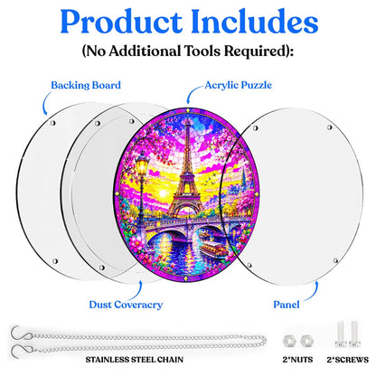 Acrylic Jigsaw Puzzle Suncatcher - Paris Love
