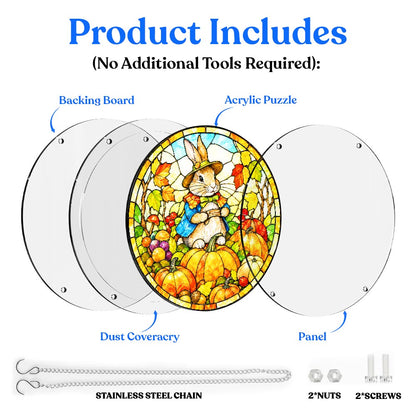 Acrylic Jigsaw Puzzle Suncatcher - Harvest Bunny