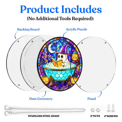 Acrylic Jigsaw Puzzle Suncatcher - Bathing Ghost
