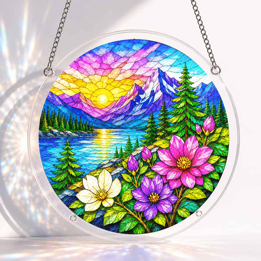 Acrylic Jigsaw Puzzle Suncatcher - Blooming Hummingbird