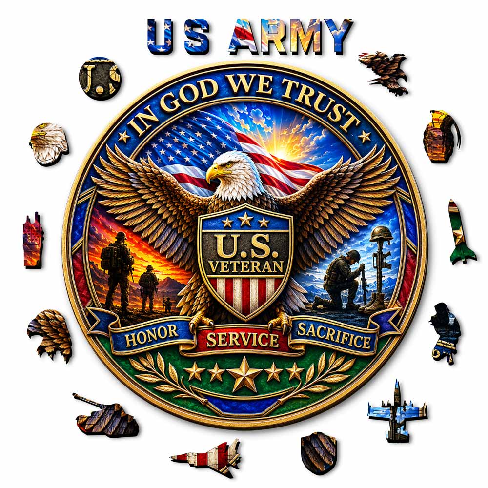 🔥Last Day🔥 Only 10 Left! Liberty Heritage Coin - Wooden Jigsaw Puzzle
