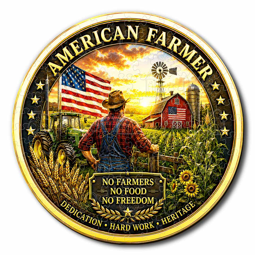 Animal Jigsaw Puzzle > Wooden Jigsaw Puzzle > Jigsaw Puzzle A5/Small American Farmer - Wooden Jigsaw Puzzle