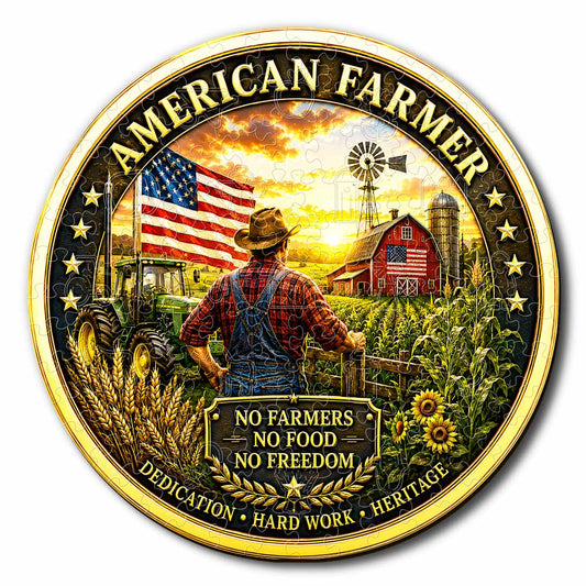 Animal Jigsaw Puzzle > Wooden Jigsaw Puzzle > Jigsaw Puzzle A5/Small American Farmer - Wooden Jigsaw Puzzle