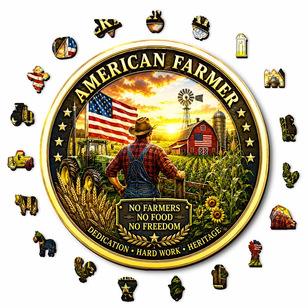 Animal Jigsaw Puzzle > Wooden Jigsaw Puzzle > Jigsaw Puzzle American Farmer - Wooden Jigsaw Puzzle