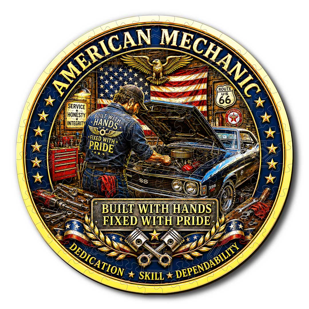 Animal Jigsaw Puzzle > Wooden Jigsaw Puzzle > Jigsaw Puzzle A5/Small American Mechanic - Wooden Jigsaw Puzzle