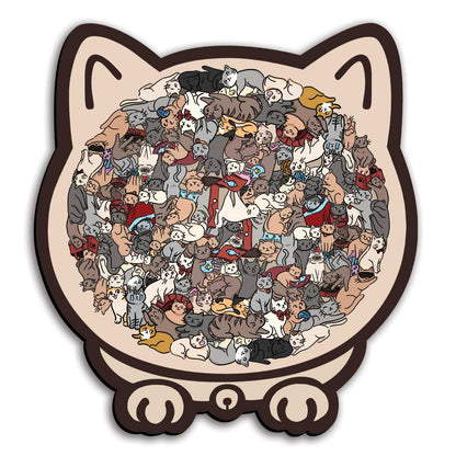 Cat Shaped - Wooden Jigsaw Puzzle
