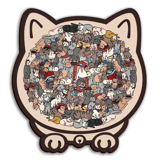 Cat Shaped Wooden Jigsaw Puzzle