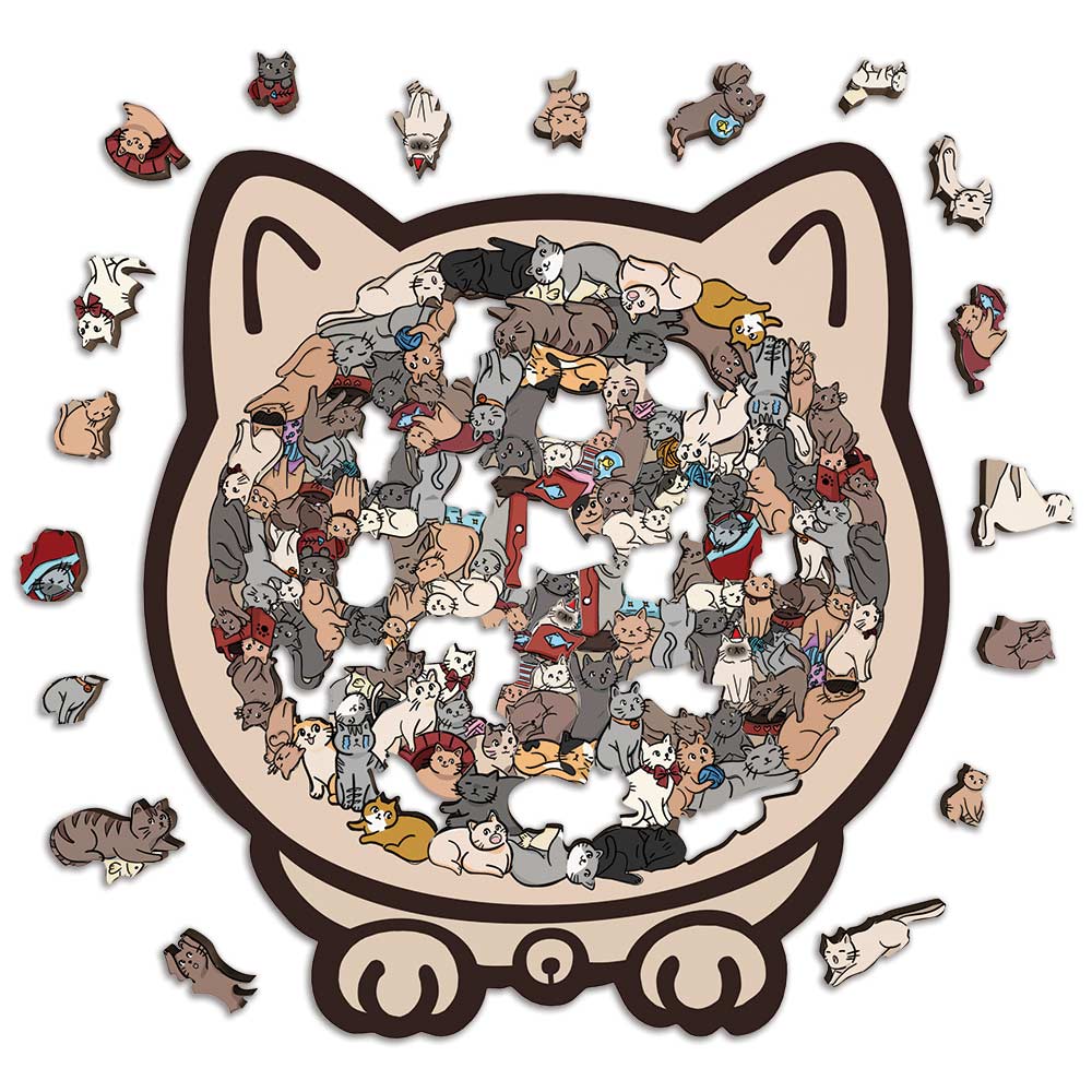 Cat Shaped - Wooden Jigsaw Puzzle