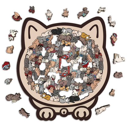 Cat Shaped - Wooden Jigsaw Puzzle