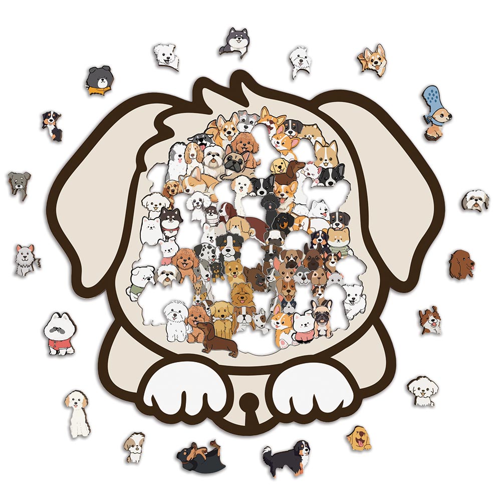 Dog Shaped - Wooden Jigsaw Puzzle