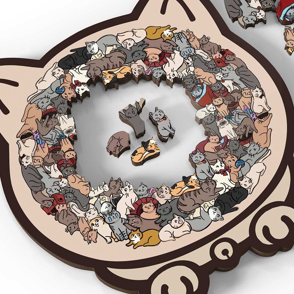 Cat Shaped - Wooden Jigsaw Puzzle