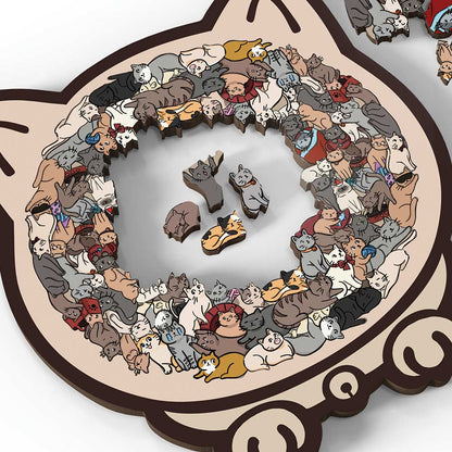 Cat Shaped - Wooden Jigsaw Puzzle
