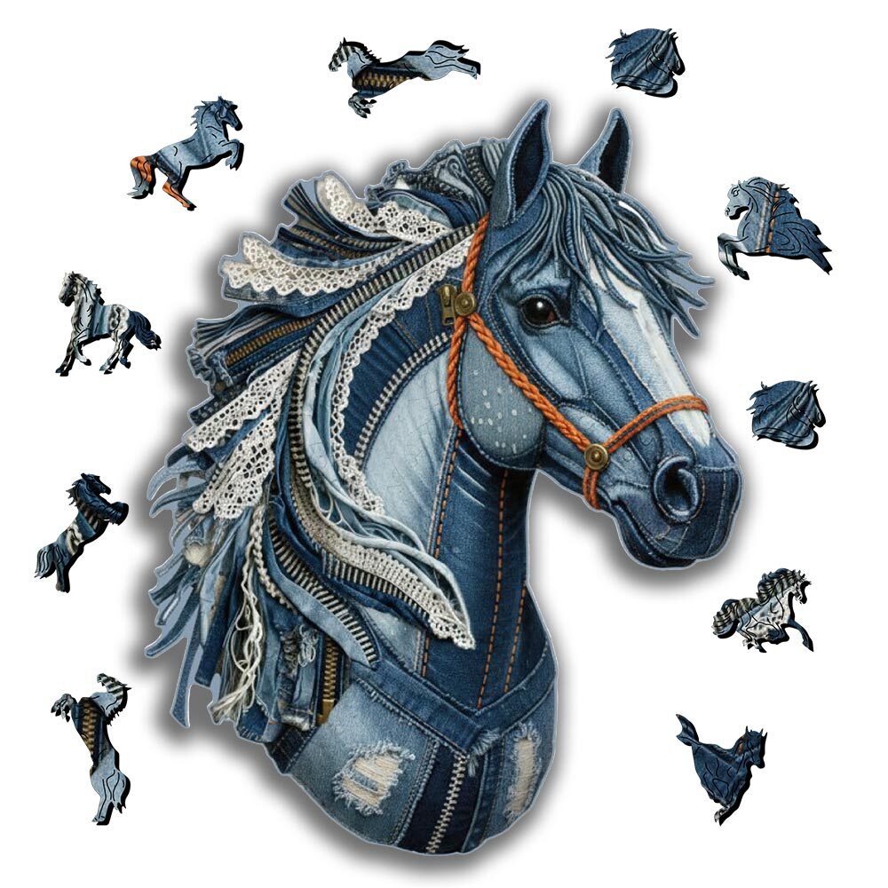 Jeans Horse - Wooden Jigsaw Puzzle