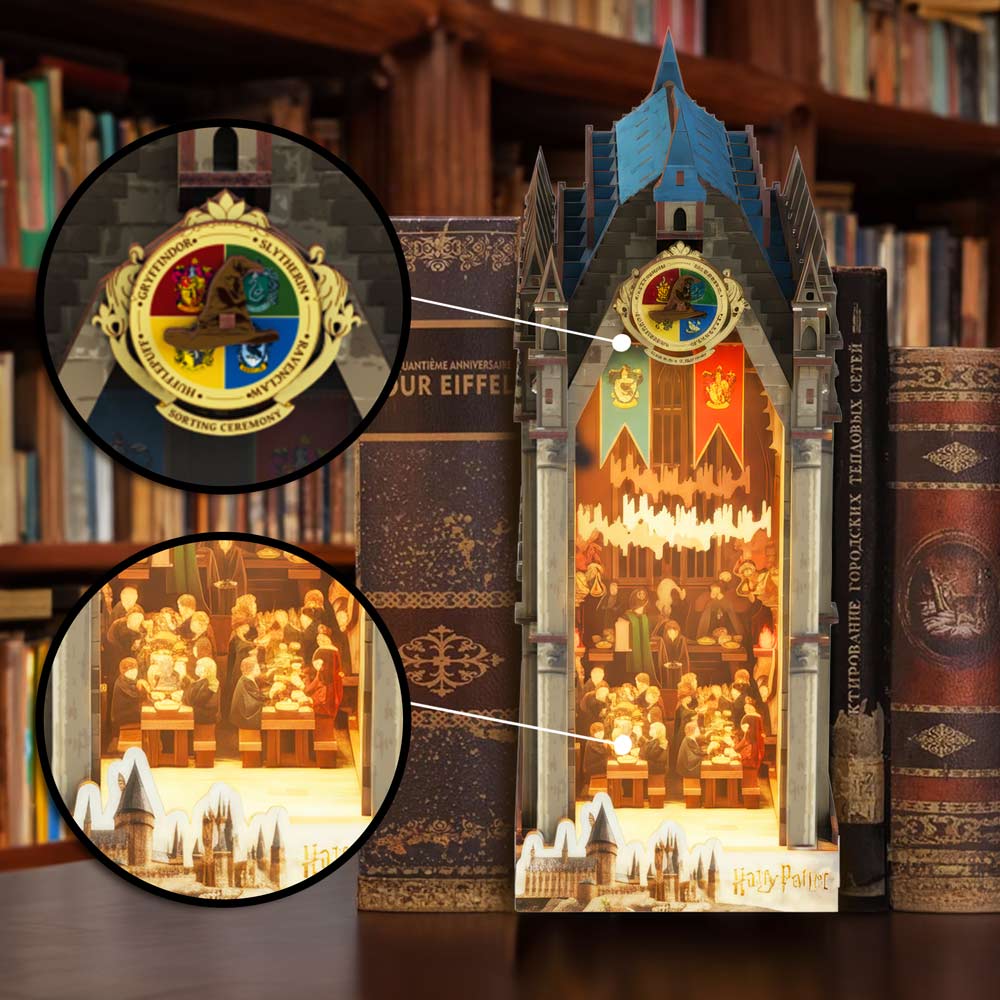 Book Nook Kits 534 Pieces | 19.3×10.9×26.9cm (7.6" x 4.3" x 10.6") The Great Hall - DIY Book Nook Kit