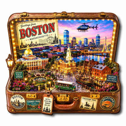 Boston Travel Case - Wooden Jigsaw Puzzle