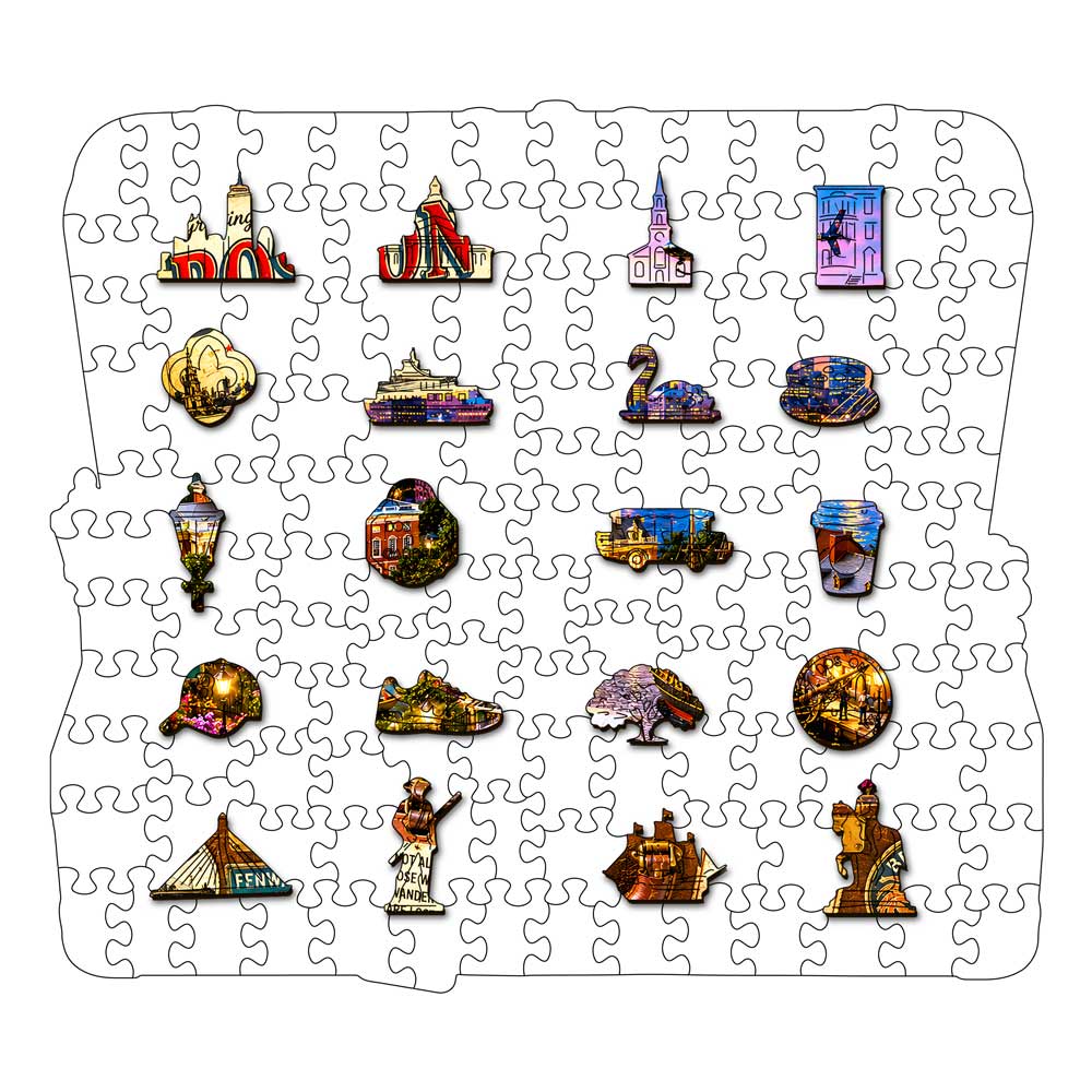 Boston Travel Case - Wooden Jigsaw Puzzle