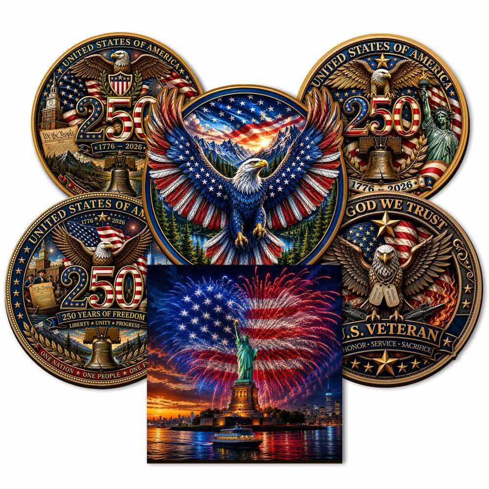 🔥Limited Edition🔥6-Pack 250 Years of Freedom Anniversary - Wooden Jigsaw Puzzle Set