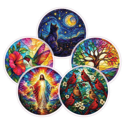 Acrylic Jigsaw Puzzle 5-Pack Acrylic Jigsaw Puzzle Suncatcher Gift Set