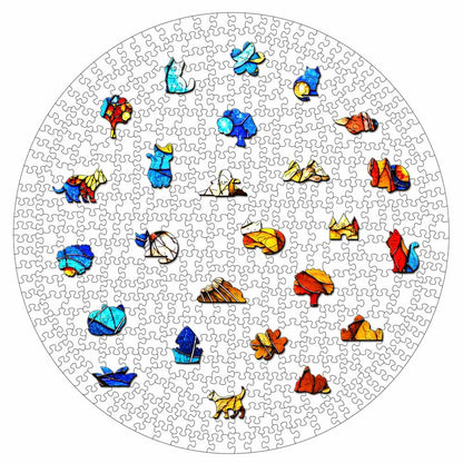 Wooden Jigsaw Puzzles Butterfly Cat - Stained Glass Jigsaw Puzzle