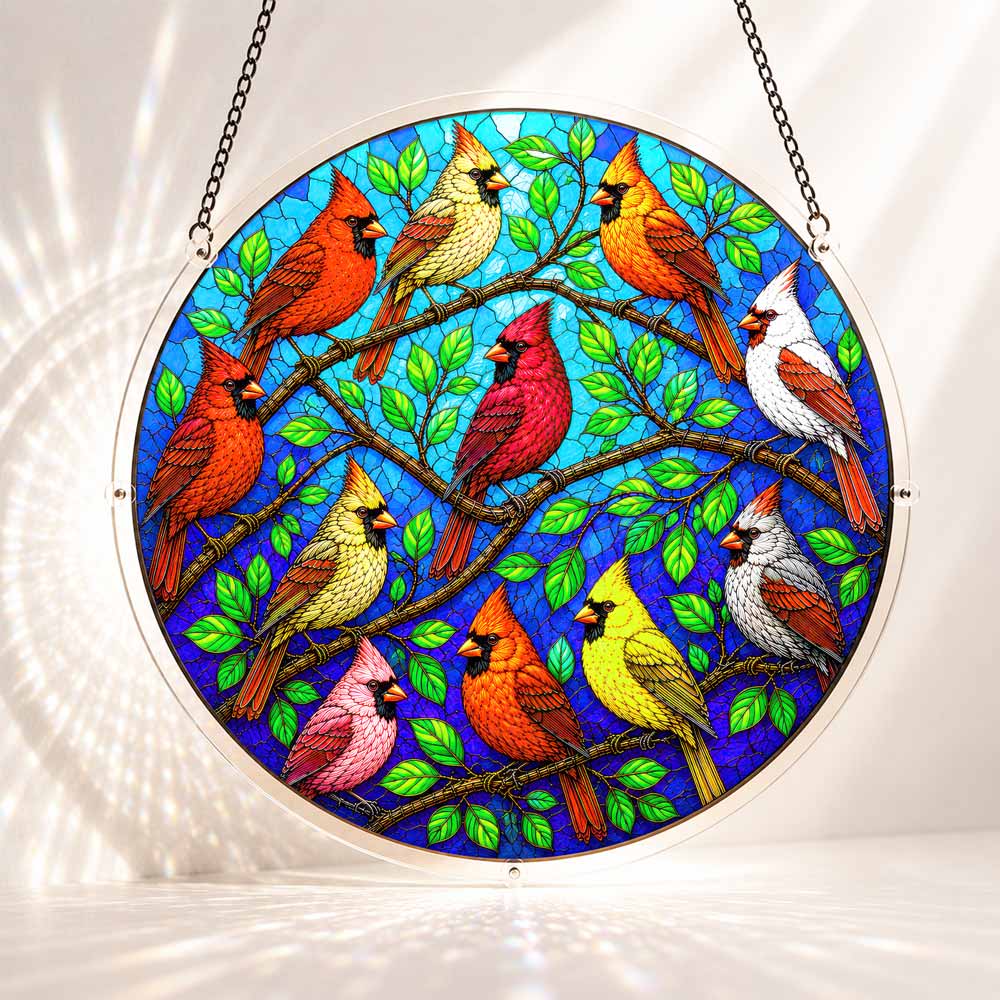 Acrylic Jigsaw Puzzle Suncatcher - Cardinal Chorus
