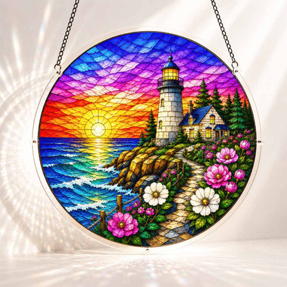 Acrylic Jigsaw Puzzle Suncatcher - Coastal Lighthouse