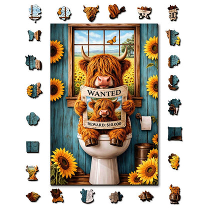 Highland Cow - Wooden Jigsaw Puzzle