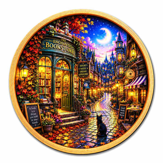 Enchanted Book Store - Wooden Jigsaw Puzzle