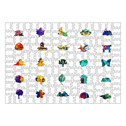 Wooden Jigsaw Puzzles Floral Bottles - Stained Glass Jigsaw Puzzle