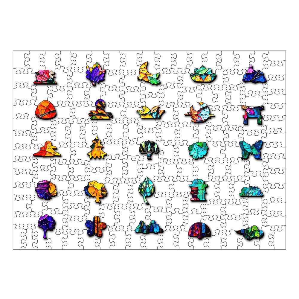 Floral Bottles - Stained Glass Jigsaw Puzzle