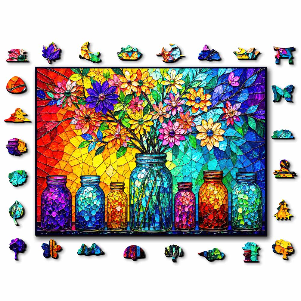 🔥Limited Edition🔥6-Pack - Stained Glass Jigsaw Puzzle Set